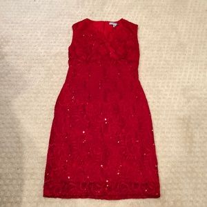 Prosecco Red Holiday Dress Petite 8 sequin